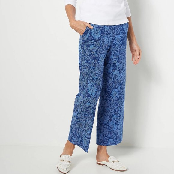 Isaac Mizrahi Printed 24/7 Stretch Wide Leg Pants  11642 - Picture 1 of 2